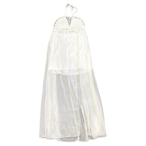 Hekka Croche Halter Maxi Dress in White, Size L​​​​​